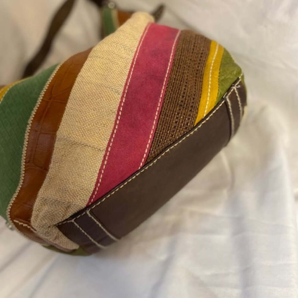Fossil Multi-textured Striped Shoulder Hobo bag - Picture 8 of 11